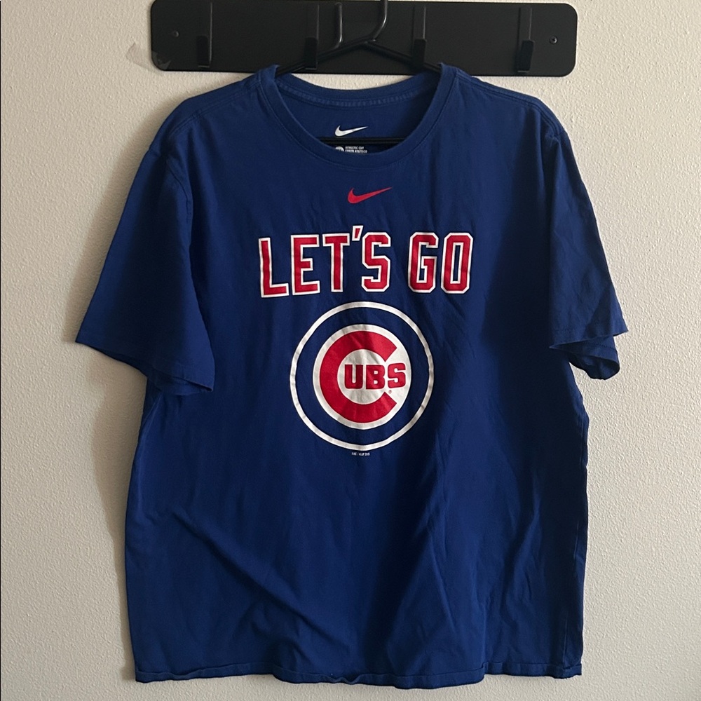 Nike Blue "Let's Go Cubs" Graphic Short Sleeve Jersey T-Shirt..XL